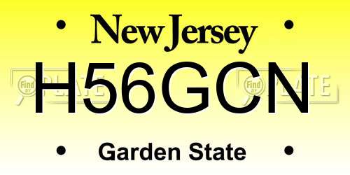 H56GCN New Jersey License Plate