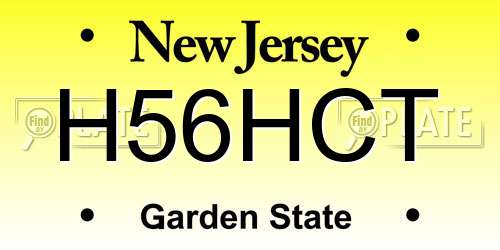 H56HCT New Jersey License Plate