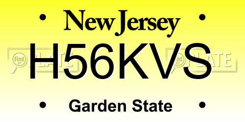 H56KVS New Jersey License Plate