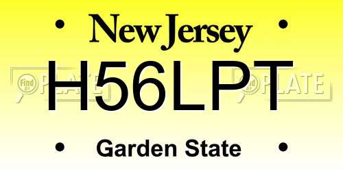 H56LPT New Jersey License Plate