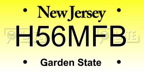 H56MFB New Jersey License Plate