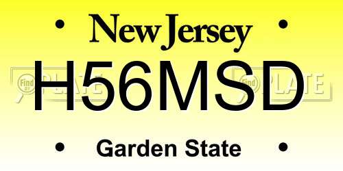 H56MSD New Jersey License Plate
