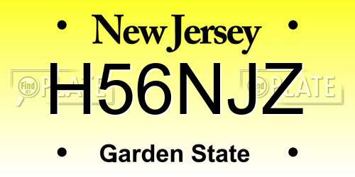 H56NJZ New Jersey License Plate