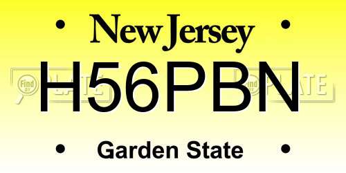 H56PBN New Jersey License Plate