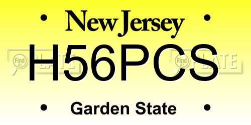 H56PCS New Jersey License Plate