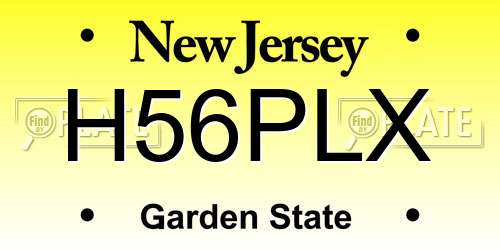 H56PLX New Jersey License Plate