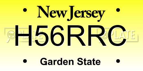 H56RRC New Jersey License Plate