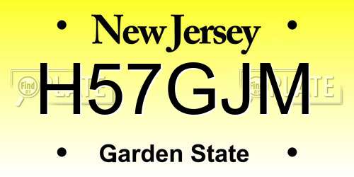 H57GJM New Jersey License Plate