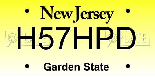 H57HPD New Jersey License Plate
