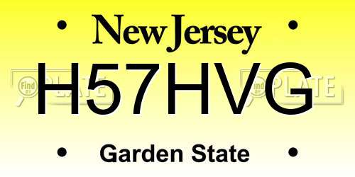 H57HVG New Jersey License Plate