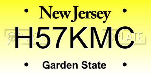 H57KMC New Jersey License Plate