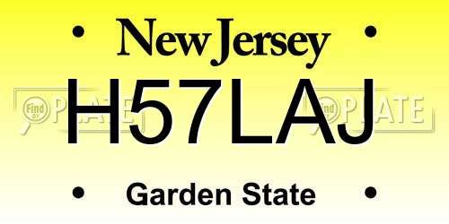 H57LAJ New Jersey License Plate