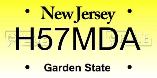 H57MDA New Jersey License Plate