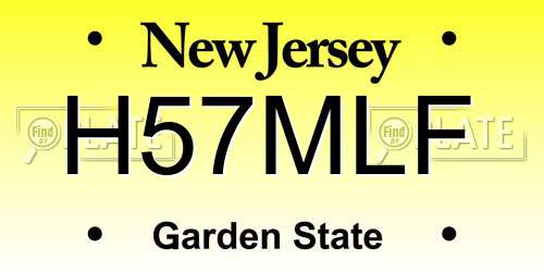 H57MLF New Jersey License Plate