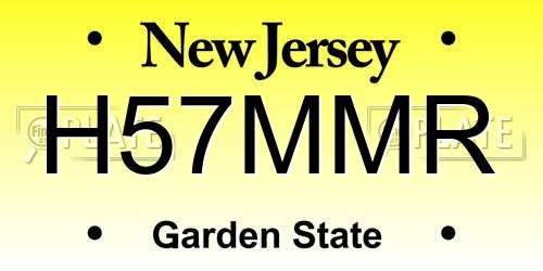 H57MMR New Jersey License Plate