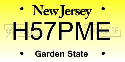 H57PME New Jersey License Plate