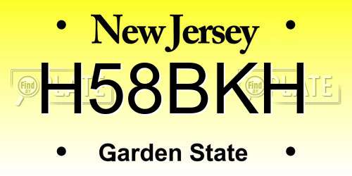 H58BKH New Jersey License Plate