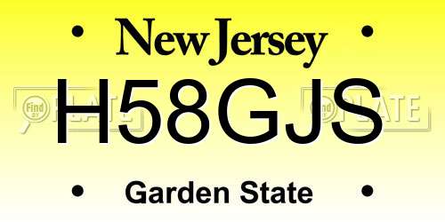 H58GJS New Jersey License Plate