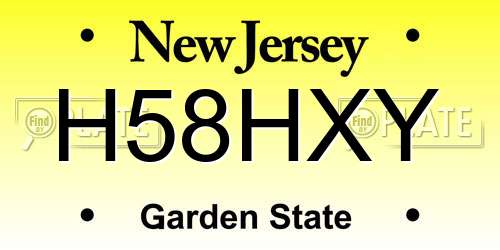 H58HXY New Jersey License Plate
