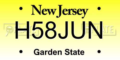 H58JUN New Jersey License Plate
