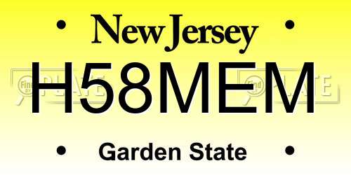 H58MEM New Jersey License Plate