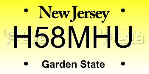 H58MHU New Jersey License Plate