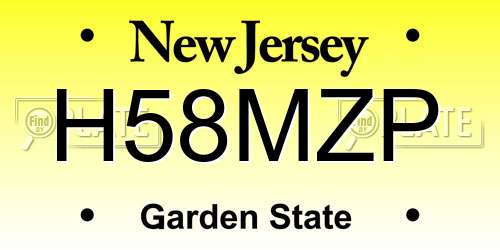 H58MZP New Jersey License Plate