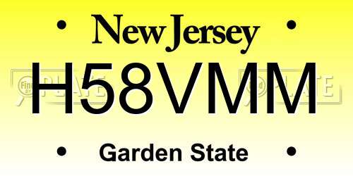 H58VMM New Jersey License Plate