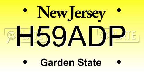 H59ADP New Jersey License Plate