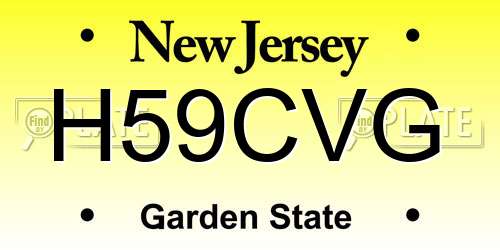 H59CVG New Jersey License Plate