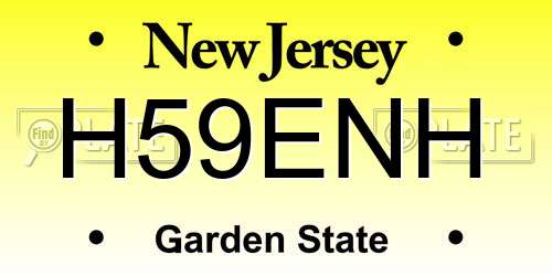 H59ENH New Jersey License Plate