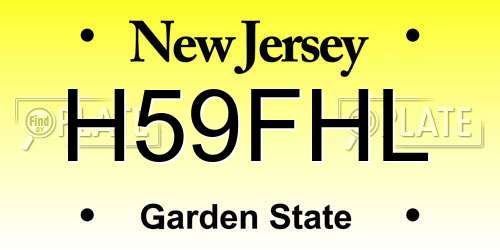 H59FHL New Jersey License Plate