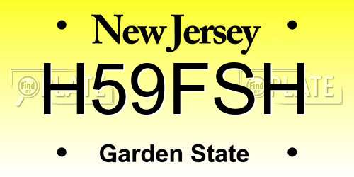 H59FSH New Jersey License Plate