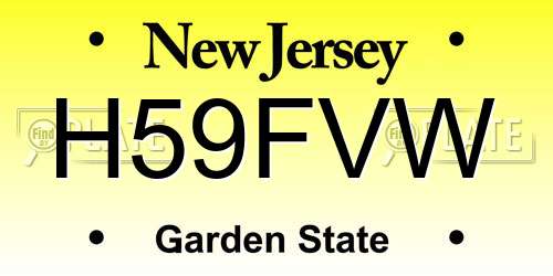 H59FVW New Jersey License Plate