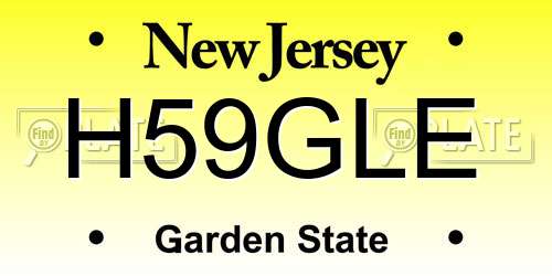 H59GLE New Jersey License Plate