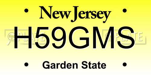 H59GMS New Jersey License Plate