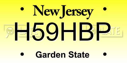 H59HBP New Jersey License Plate