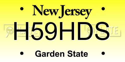 H59HDS New Jersey License Plate