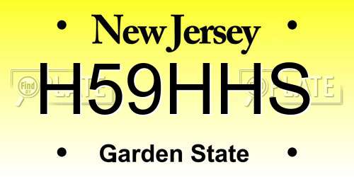 H59HHS New Jersey License Plate