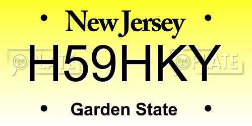 H59HKY New Jersey License Plate