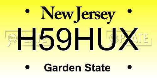H59HUX New Jersey License Plate