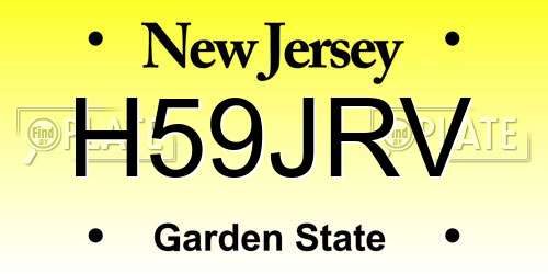 H59JRV New Jersey License Plate
