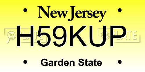 H59KUP New Jersey License Plate