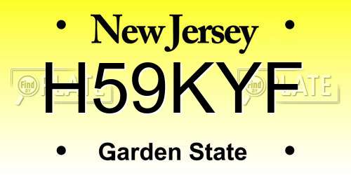 H59KYF New Jersey License Plate