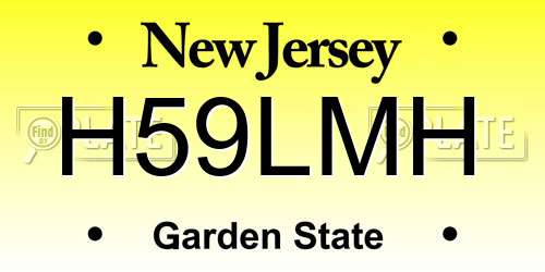 H59LMH New Jersey License Plate