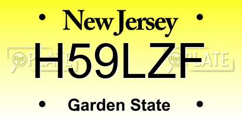H59LZF New Jersey License Plate