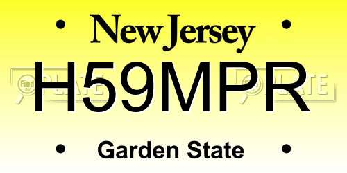 H59MPR New Jersey License Plate