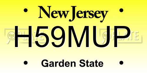 H59MUP New Jersey License Plate