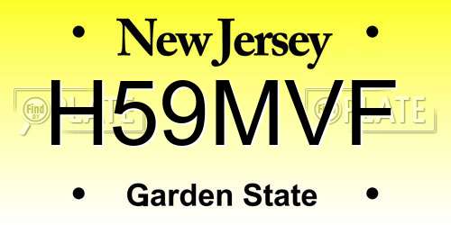 H59MVF New Jersey License Plate