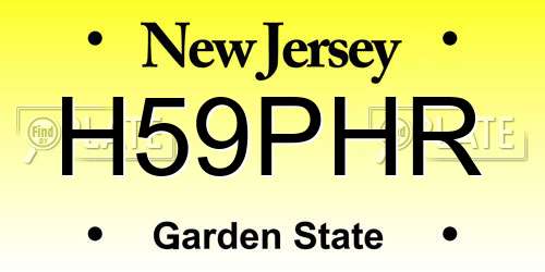 H59PHR New Jersey License Plate